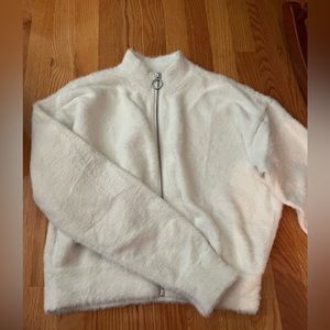 Whitney Simmons White fuzzy jacket